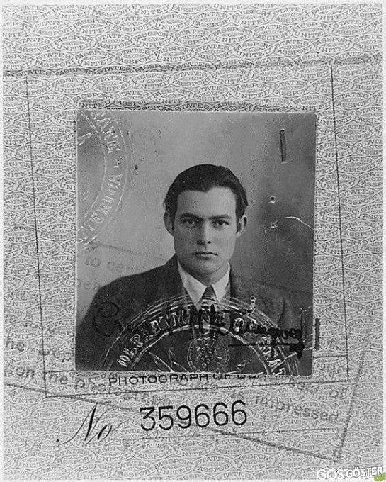 Ernest Hemingway's passport photo - 1923