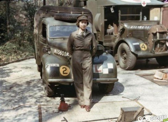 Queen Elizabeth during her WWII service.