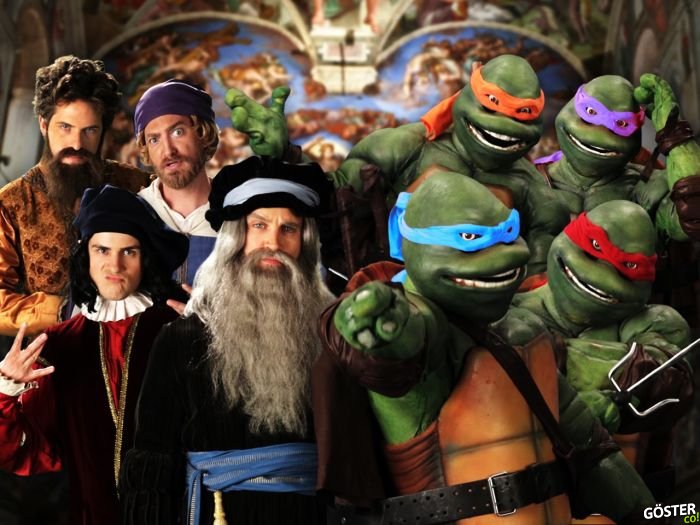 Rönesans Sanatçıları ile Ninja Kaplumbağaların Rap Kapışması