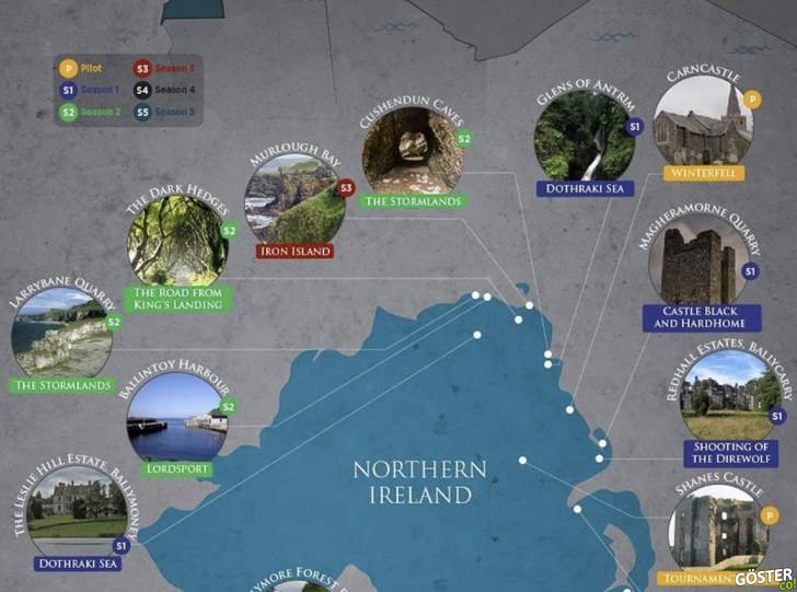 Game of Thrones Sahnelerini Gerçek Hayatta Ziyaret Edelim (İnfografik ve Fotoğraflar)