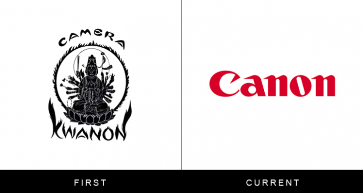 Original famous brand logos and now - Canon Original famous brand logos and now - Canon