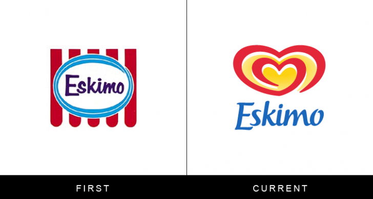 Original famous brand logos and now - Eskimo Original famous brand logos and now - Eskimo
