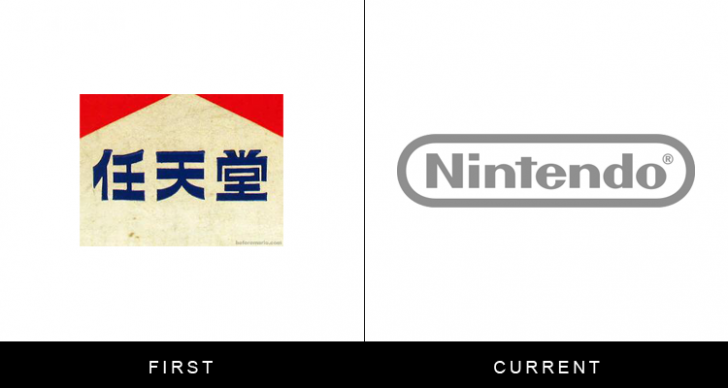 Original famous brand logos and now - Nintendo Original famous brand logos and now - Nintendo
