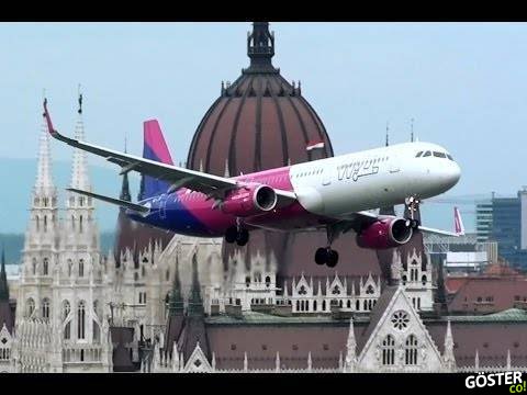 Wizzair Uçağının Budapeşte’deki Nefes Kesen Alçak Geçişi