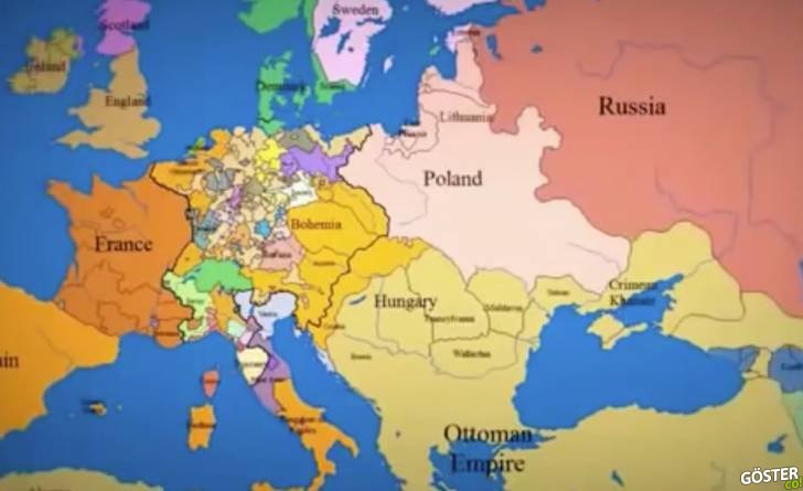 Avrupa’daki Siyasi Sınırların Son 1000 Yıllık Değişimi Bu Haritada