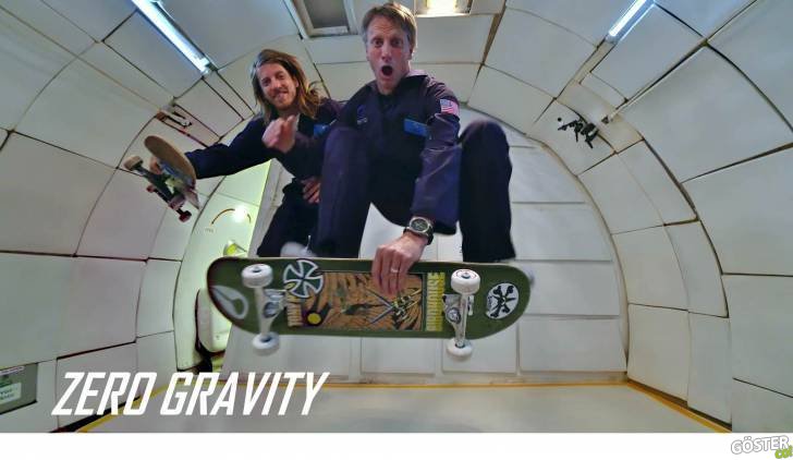Ünlü Kaykaycı Tony Hawk, Yer Çekimsiz Ortamda Performans Sergiliyor