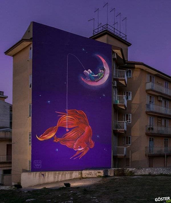 fishing dreams by nataliarak - Street Art by Natalia Rak <3 <3