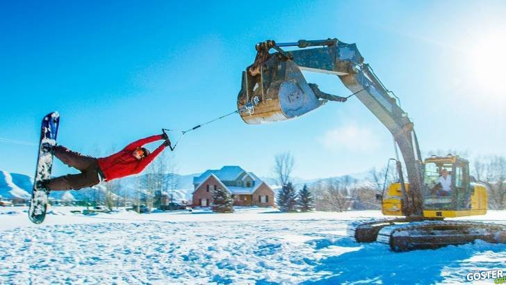 Dozerle 360 Derece Dönüp Snowboard Yapan Çatlaklar