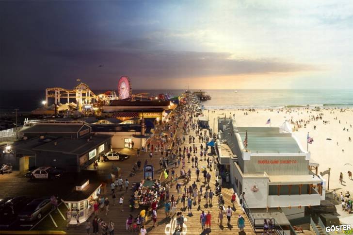 santa-monica-pier,-california-day-to-night