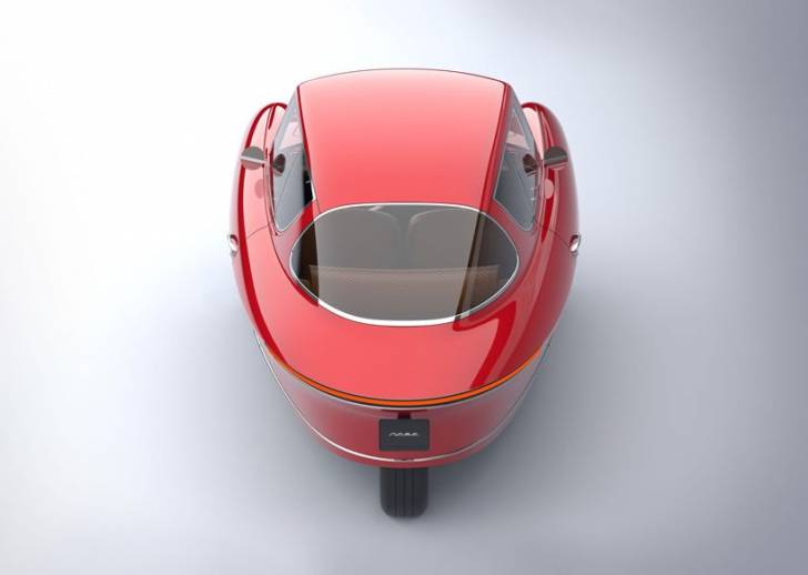 the nobe 100 is a three-wheeled EV with lots of vintage inspiration