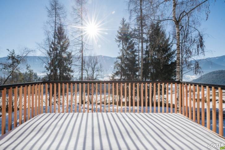 UFO\'s balcony looks out onto an impressive winter wonderland