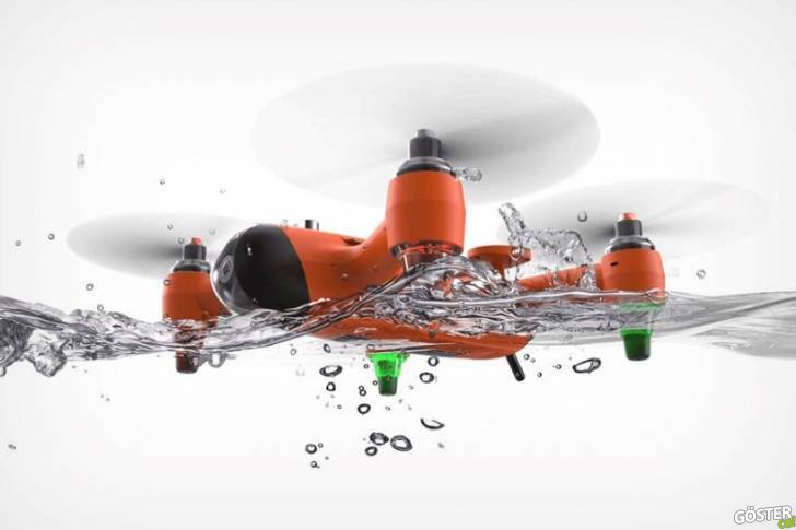 Su sporcularının rahatça 4K video kaydı yapabileceği hem uçabilen hem de yüzen drone