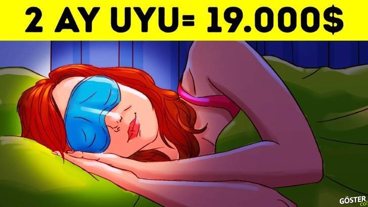 Yatakta 2 ay geçirmeniz için 19 bin Dolar veren bir iş