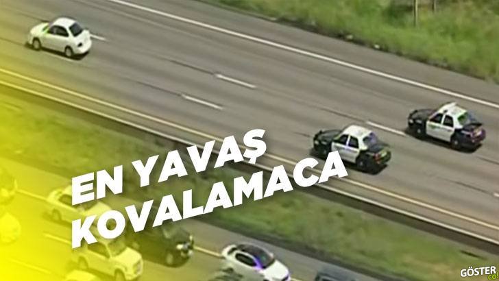 Gelmiş geçmiş en yavaş polis kovalamacası: Yasal bir engelden dolayı, komik bir görüntüye sebep oldular