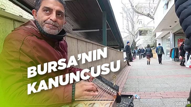 Bursa’da alt geçidin kenarında harika “kanun” çalan müzisyenin performansı