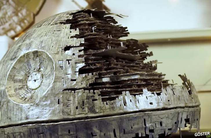 Kartonlarla “Death Star” yapımı: Star Wars hayranlarına hafta sonu yapacak iş çıktı