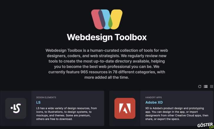 Tasarımcılar, kodcular ve web stratejistleri için bir araç koleksiyonu: Webdesign Toolbox