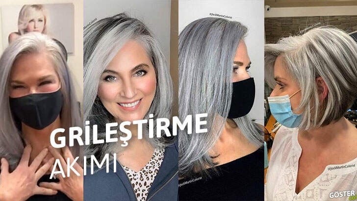 Saçtaki grileri gizlemek yerine onları saçın geri kalanına yayan kuaförden 30 örnek iş