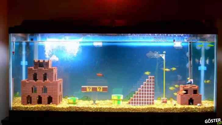 Super Mario oyunu temalı akvaryum: Asla bitmeyen bir prensesi kurtarma görevi gibi