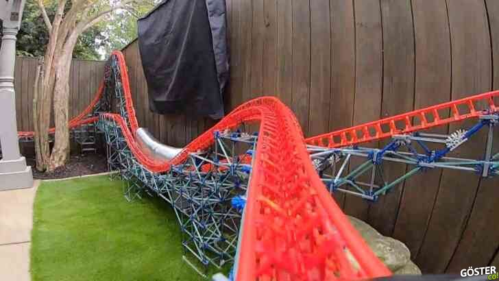 Arka bahçeye kurulan roller coaster’dan “içindeymiş gibi” görüntüler: Parkurun çoğu yüzde 50, kaldırma rampası yüzde 105 hızda
