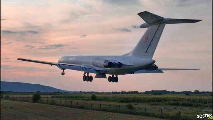 Son derece alçak ve riskli uçak kalkışı: Rada Airlines IL-62, Niş Büyük Konstantin Havaalanı’ndan kalkıyor